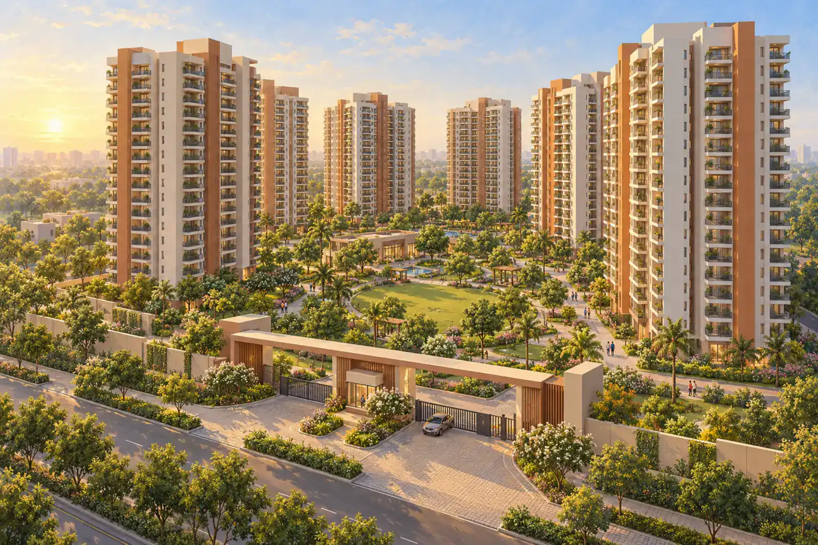 Illustration of ready-to-move apartment towers