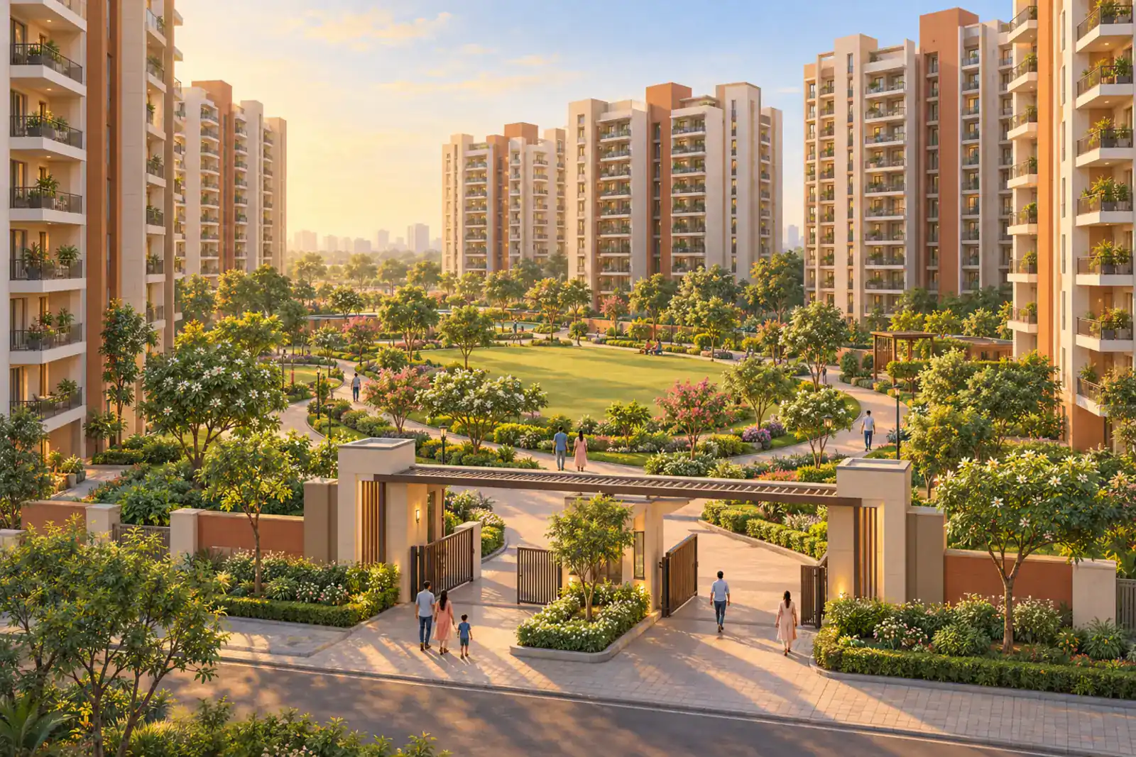 Illustration of ready-to-move apartment towers