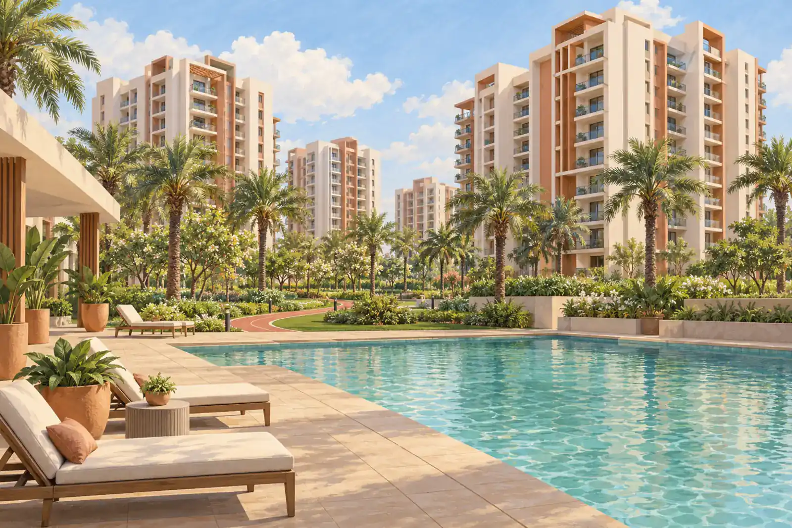 Illustration of ready-to-move apartment towers