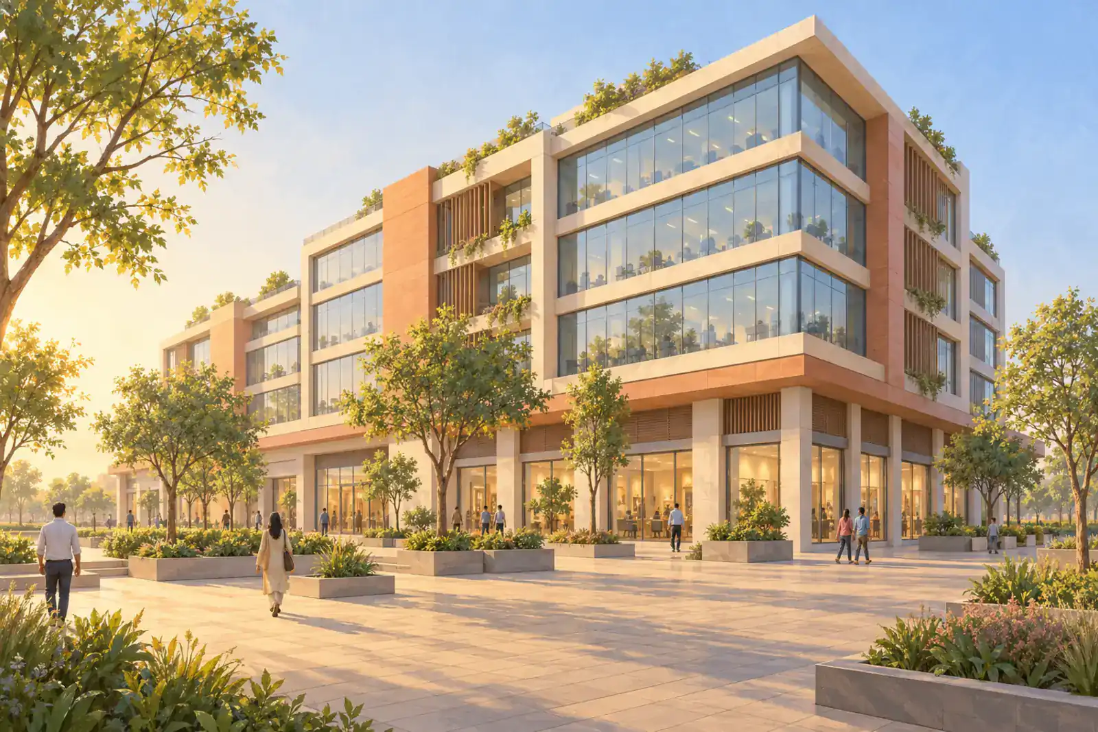 Illustration of a commercial building