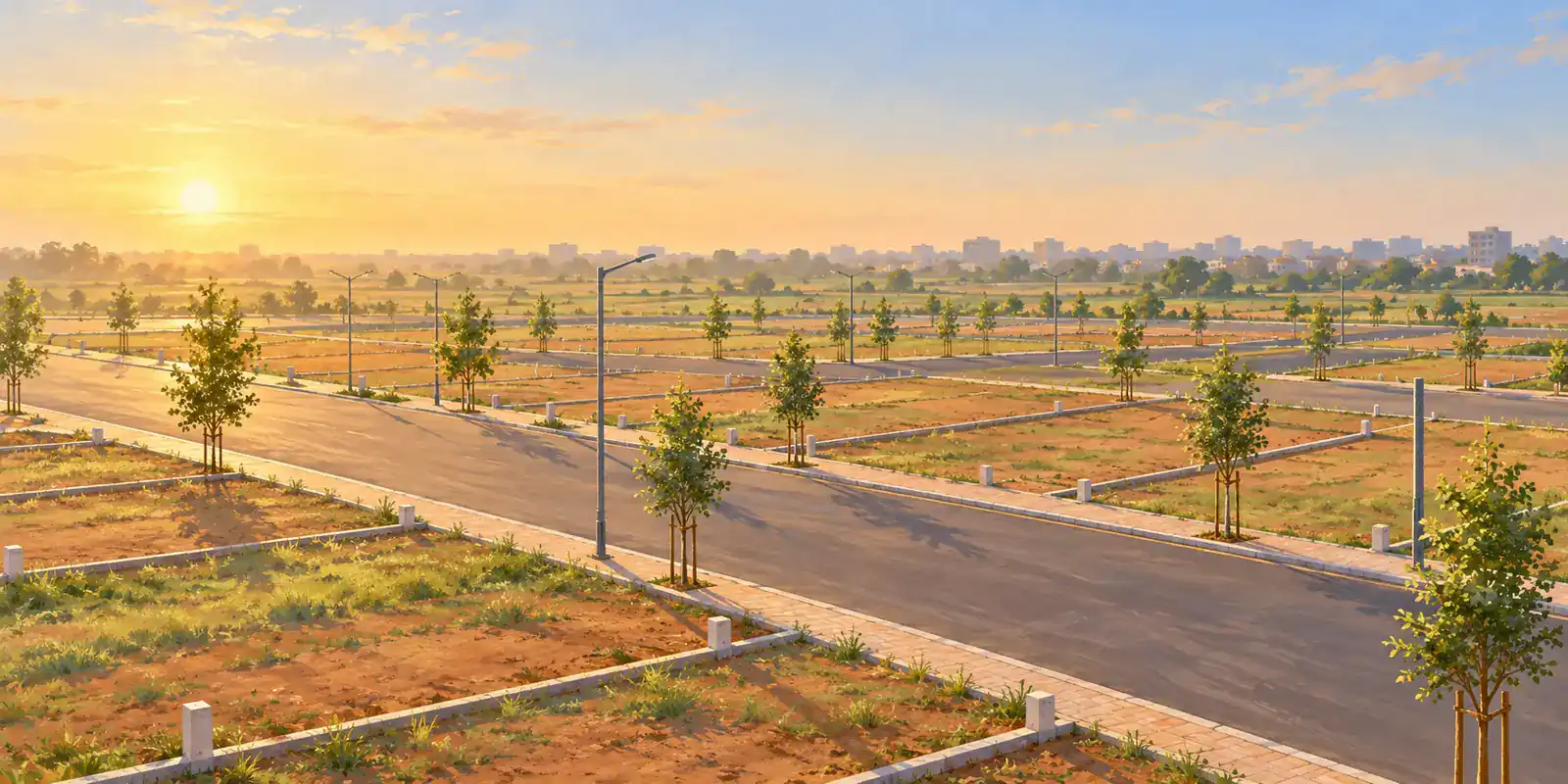 Illustration of residential plots