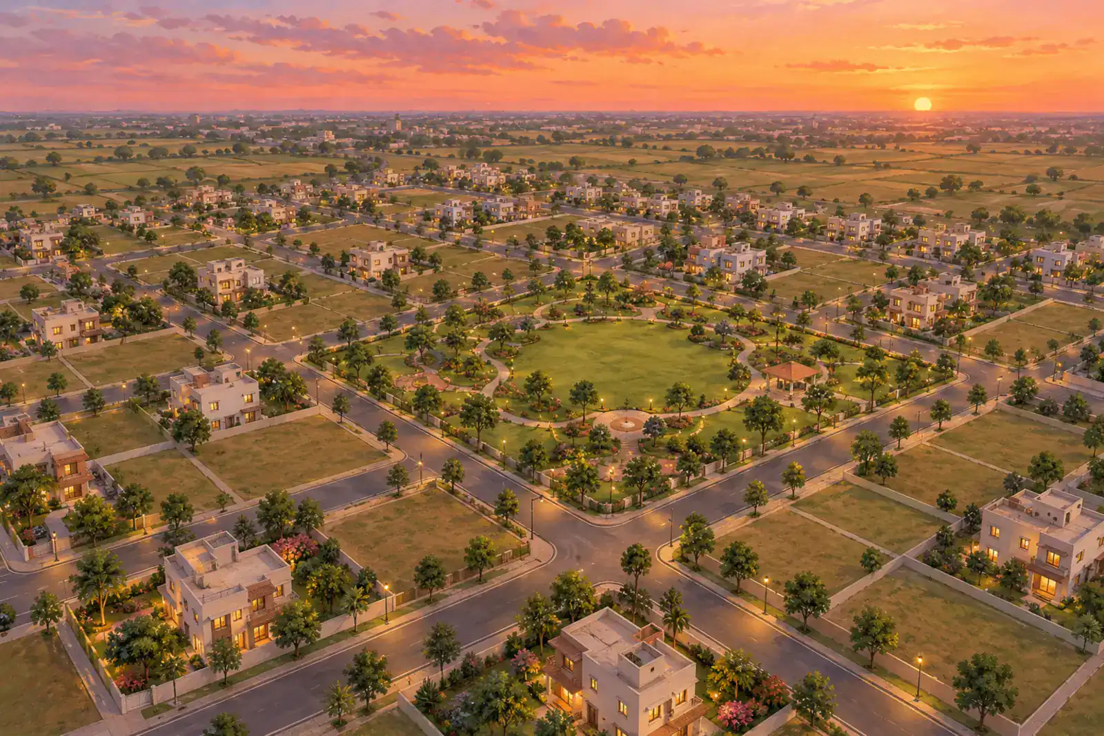 Illustration of residential plots