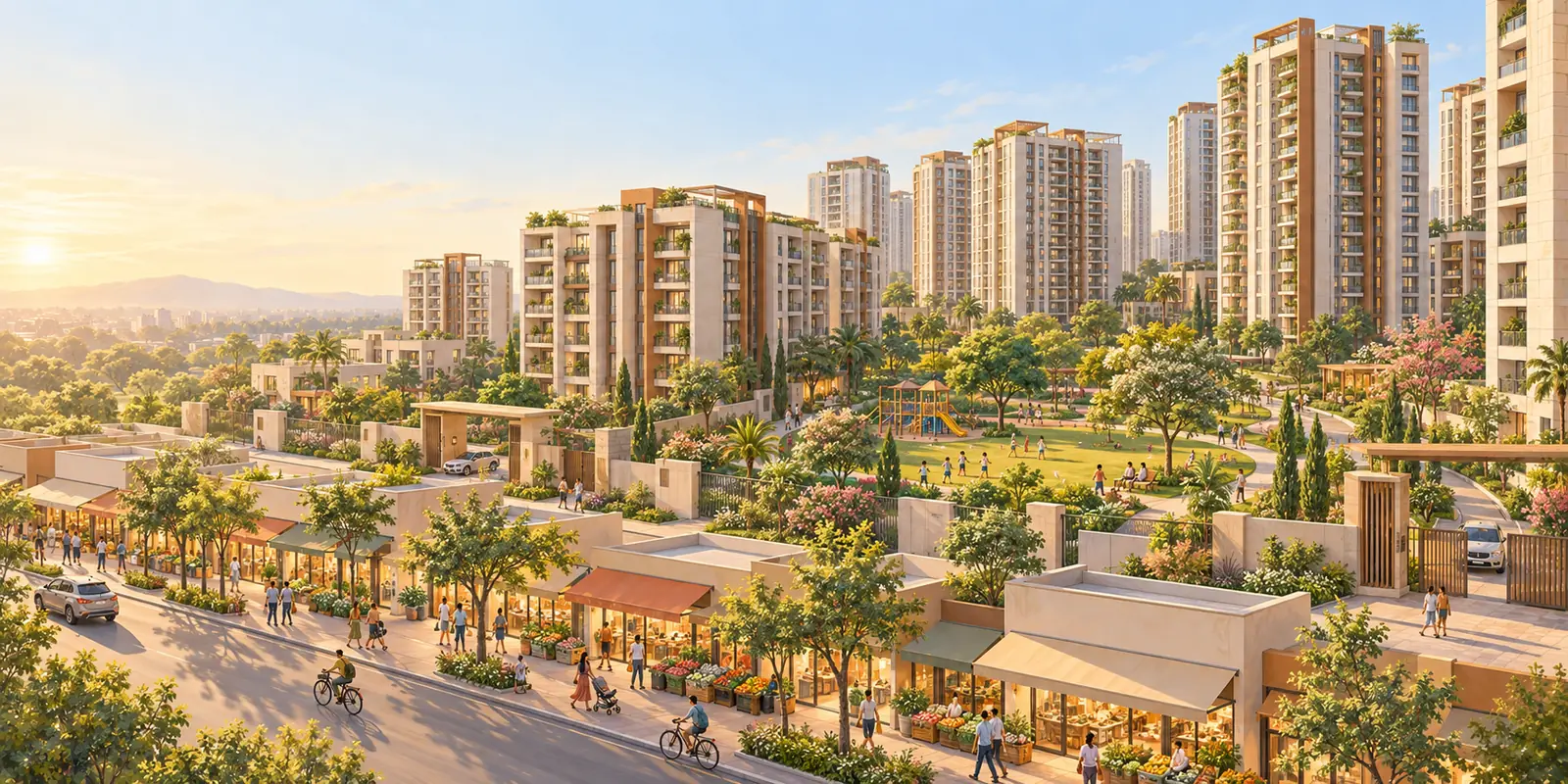 Illustration of greater noida west (ADiHomes artwork)
