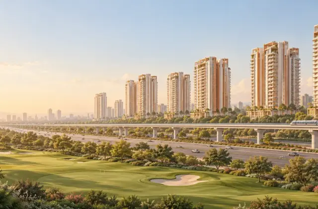 Illustration of noida expressway (ADiHomes artwork)