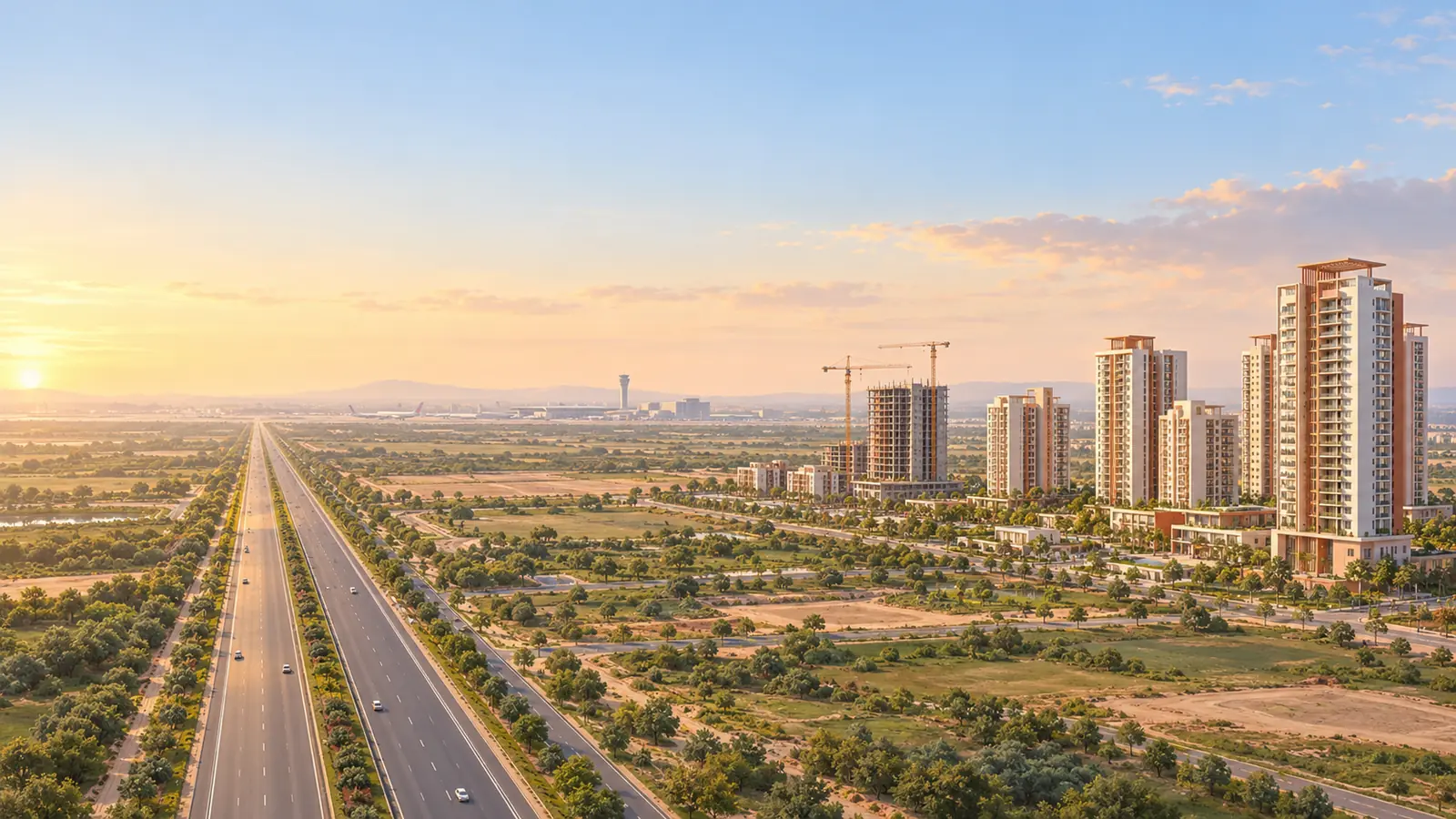 Illustration of yamuna expressway (ADiHomes artwork)