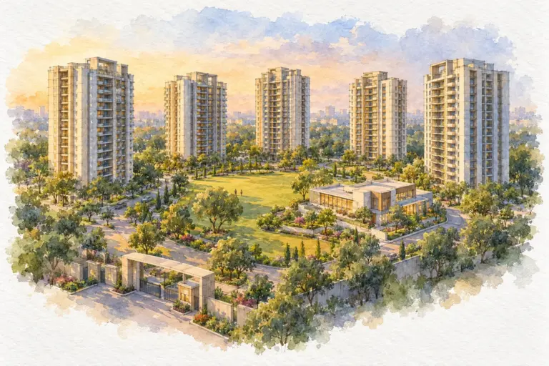 Illustration of Aravali Kunj Apartment