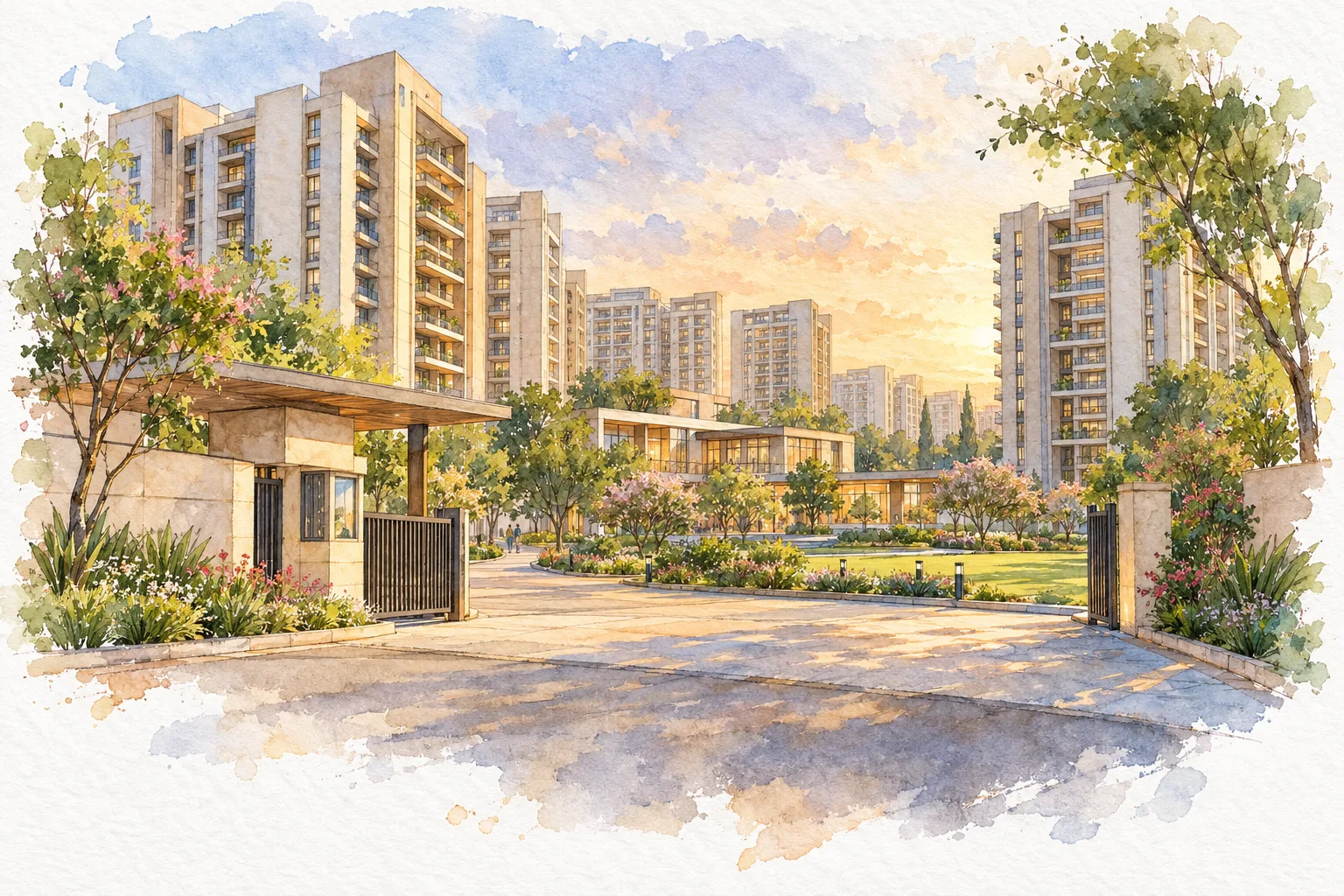 Watercolour illustration of Central Park I (not the actual project)