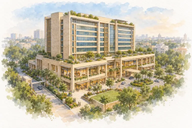 Illustration of County Courtyard Netaji Subhash Place