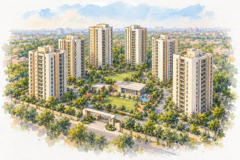 Illustration of Delhi Rajdhani Apartments