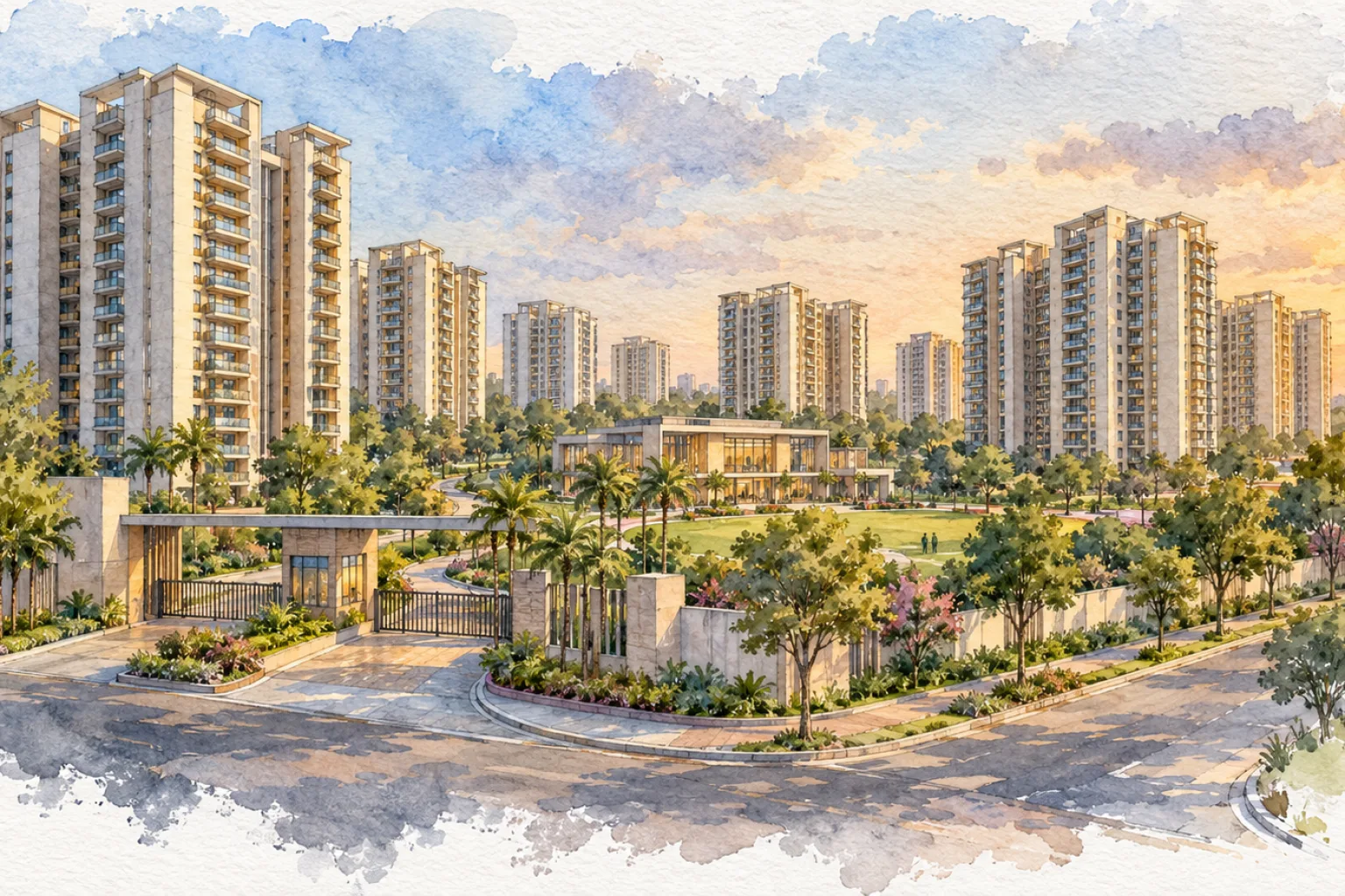 Watercolour illustration of DSS The Melia (not the actual project)