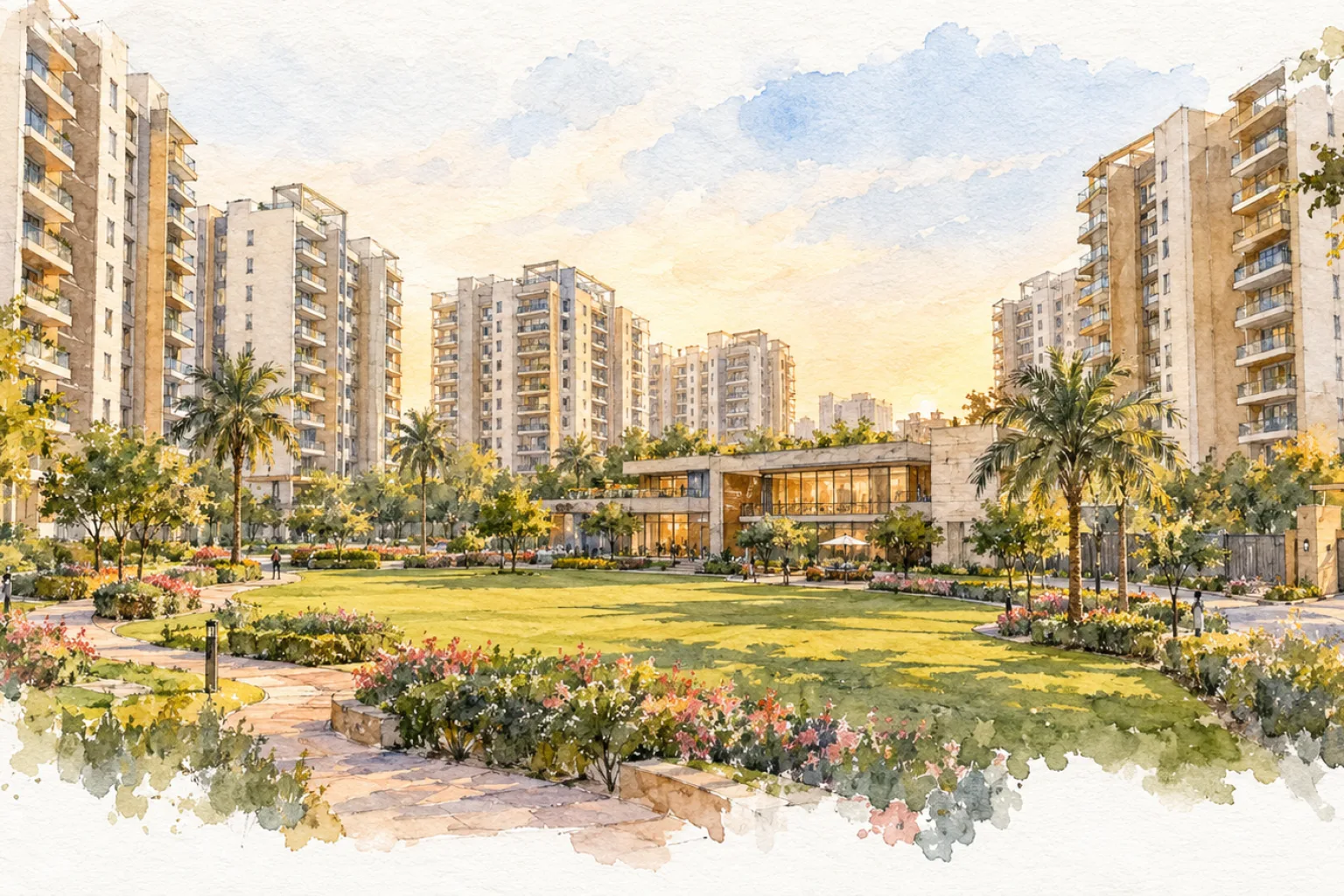 Watercolour illustration of Emarald Gulmohar (not the actual project)