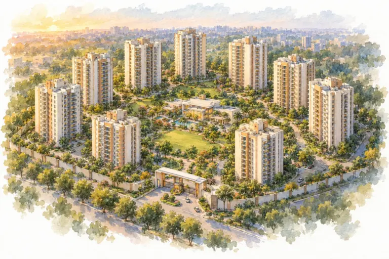 Illustration of Evergreen Apartments