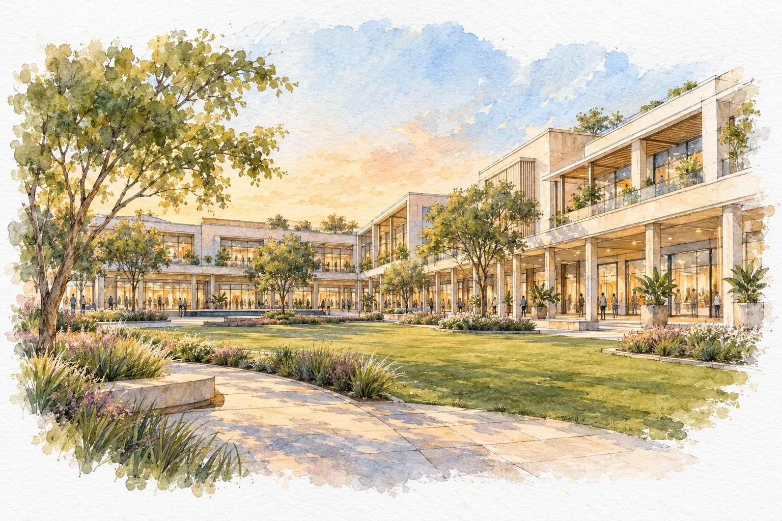 Watercolour illustration of Gulshan The G (not the actual project)