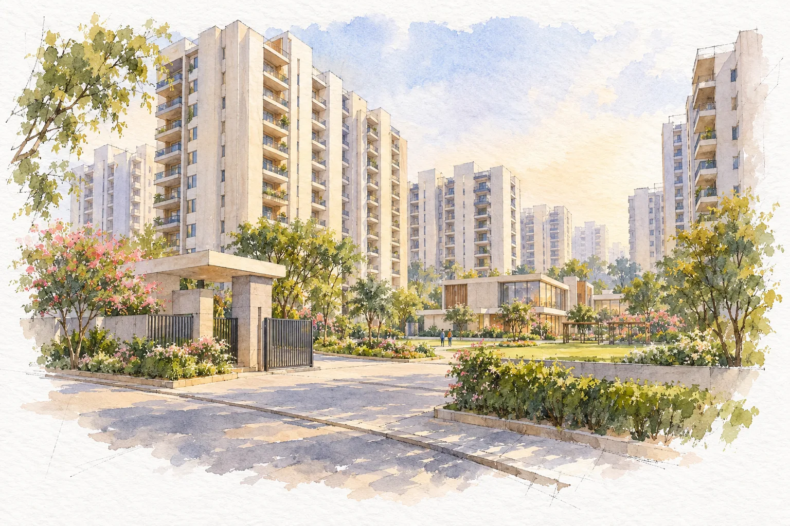 Watercolour illustration of Mansha Evernest (not the actual project)