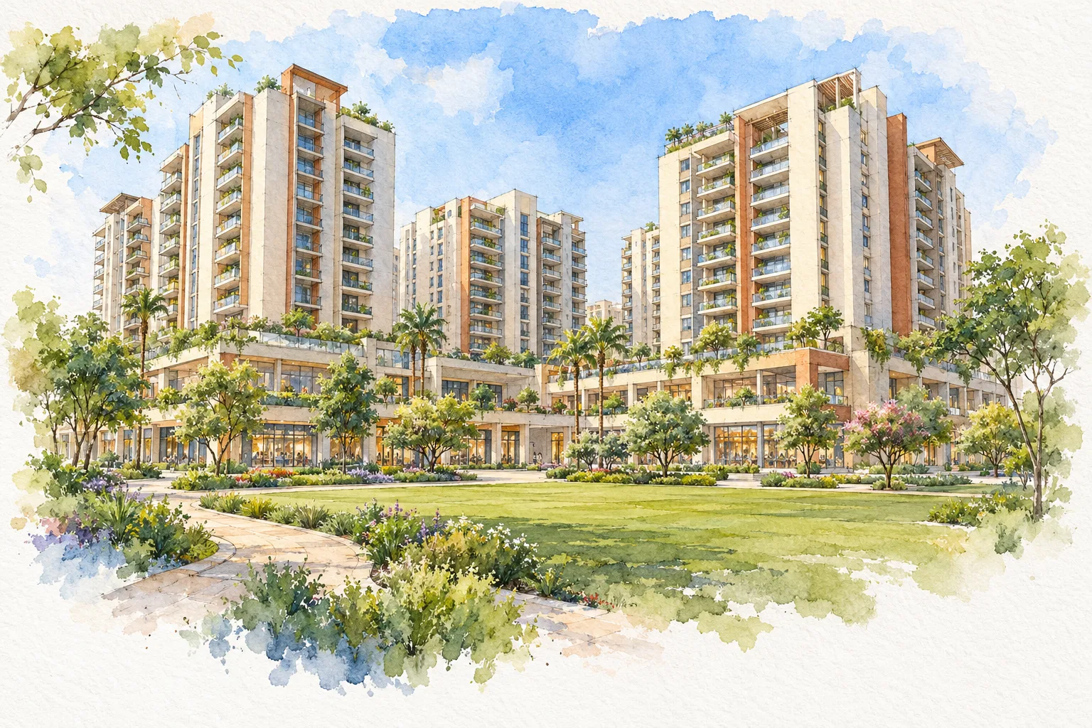 Watercolour illustration of Navraj The Marq (not the actual project)