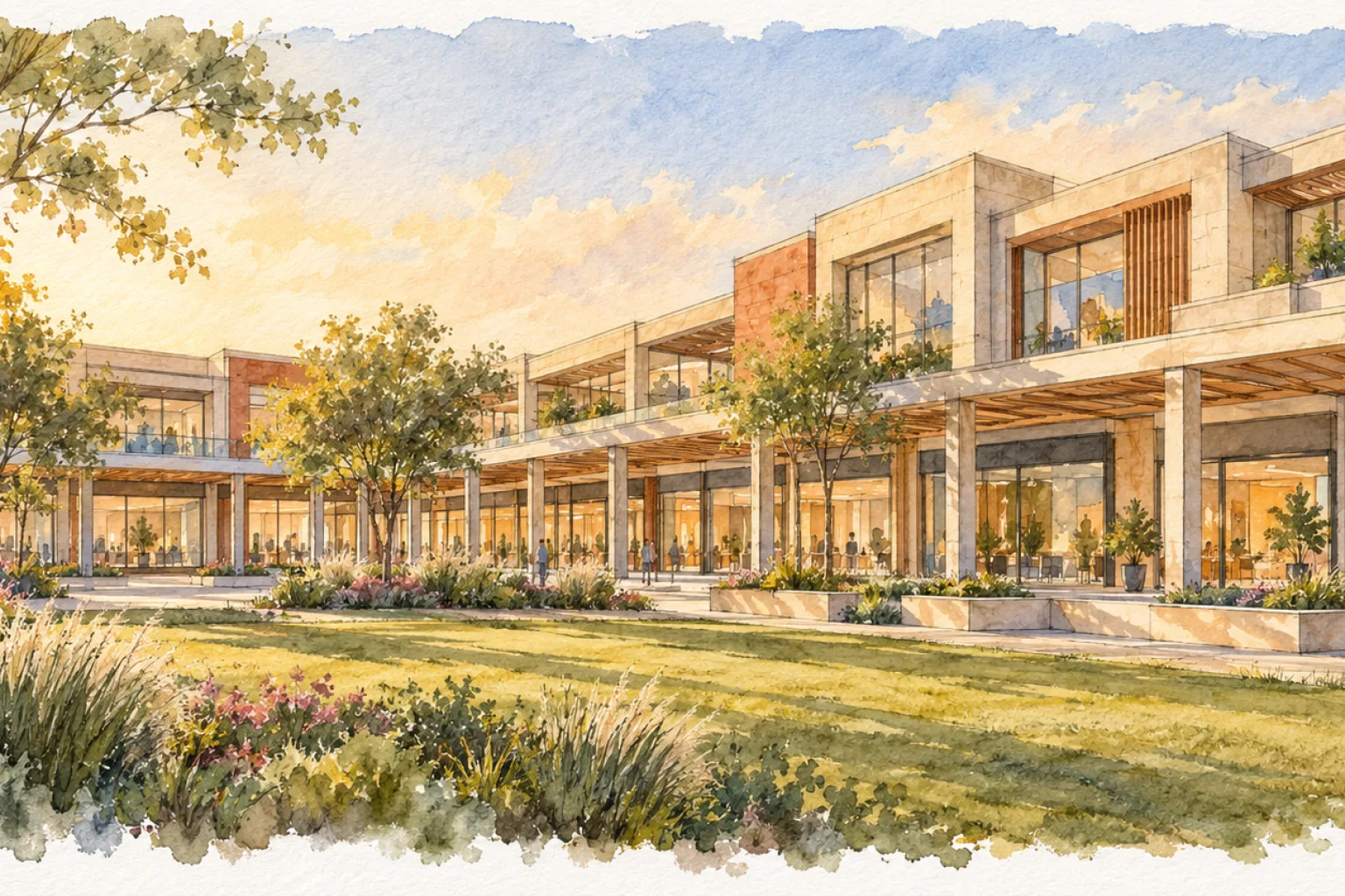 Watercolour illustration of Raheja Trinity (not the actual project)