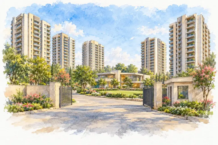 Illustration of Ramprastha City The Atrium