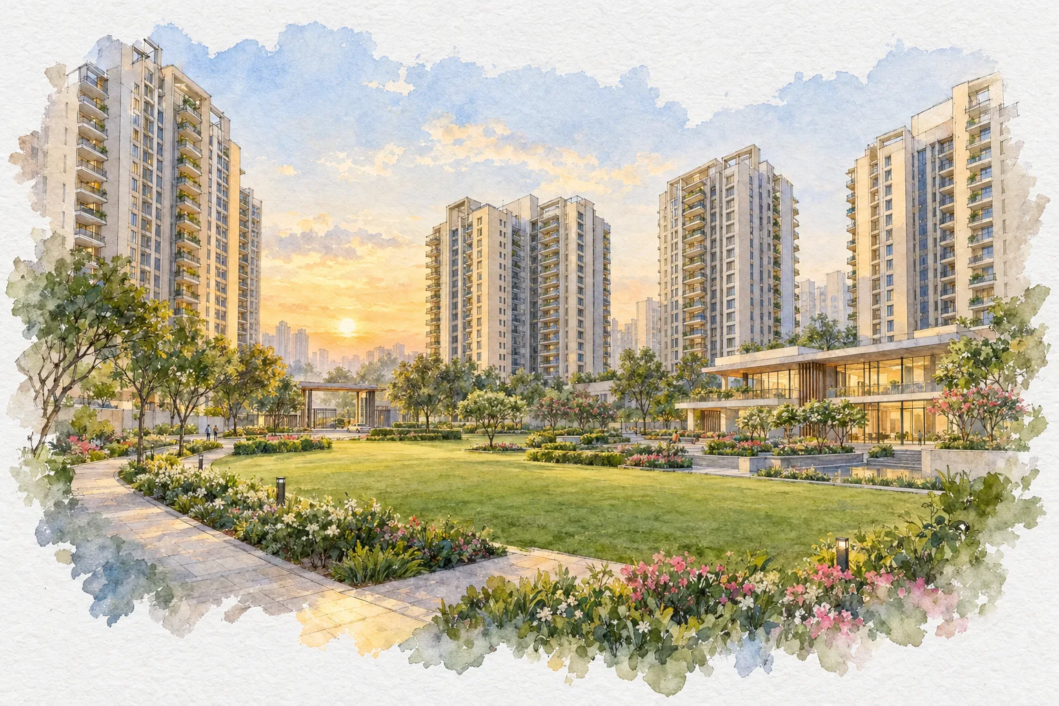 ROF Insignia Park II का वॉटरकलर चित्र (असली प्रोजेक्ट नहीं)