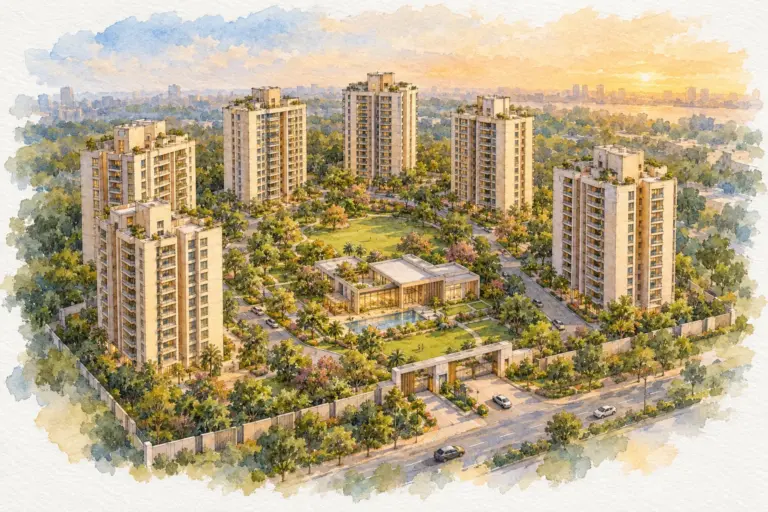 Illustration of Sanchar Lok Apartment