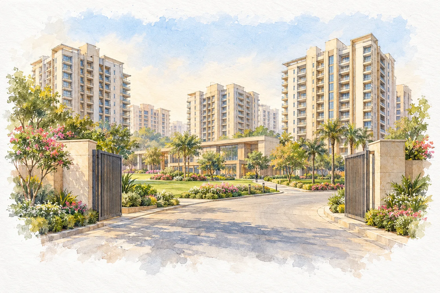 Watercolour illustration of TDI The Grand Retreat (not the actual project)