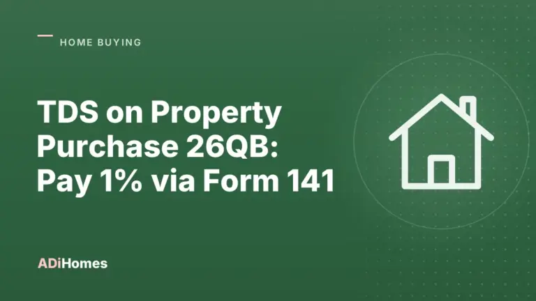 tds on property purchase how to pay 1 via form 26qb cover 1