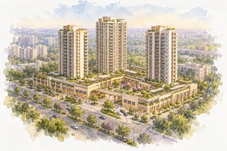 Illustration of The Hub at Gaurs Runway Suites