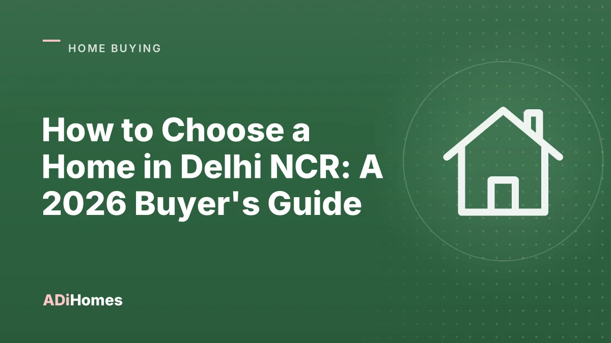 How to Choose a Home in Delhi NCR: A 2026 Buyer's Guide
