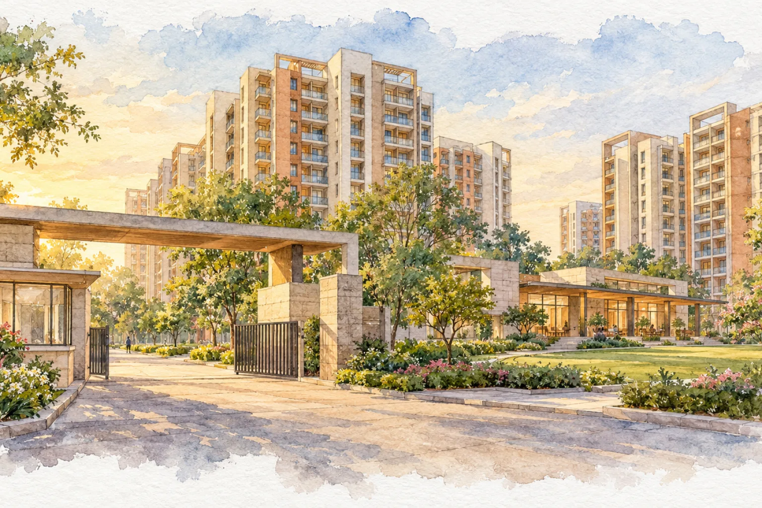 Watercolour illustration of Tulip Grand (not the actual project)