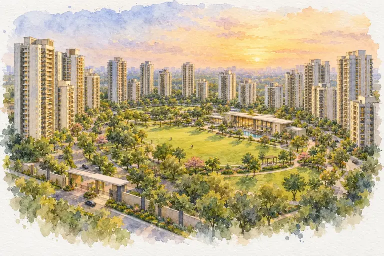 Illustration of Unitech Residency Greens