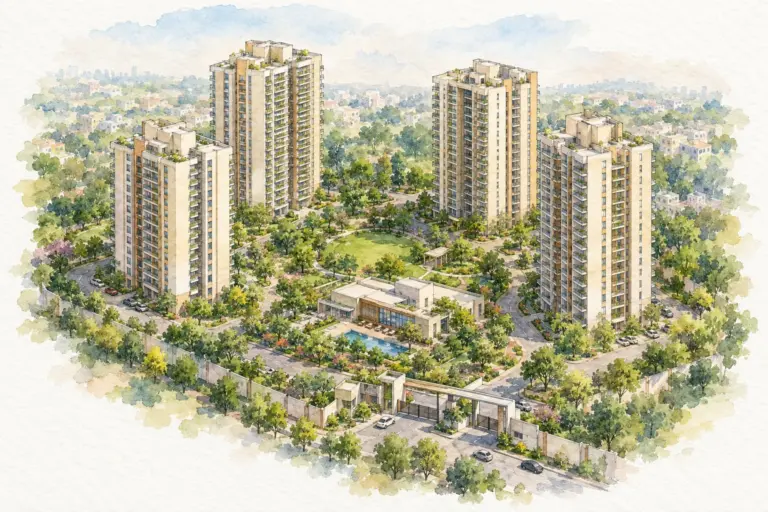 Illustration of Vigyapan Lok Apartments