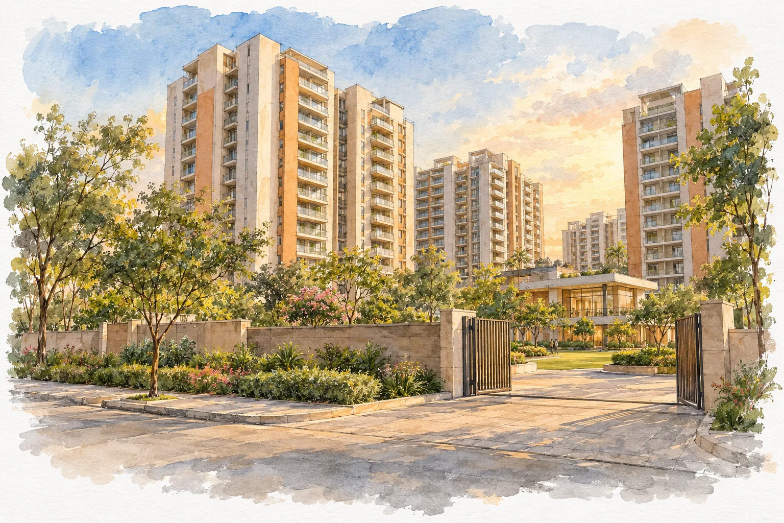 Watercolour illustration of WAL Verde 92 (not the actual project)